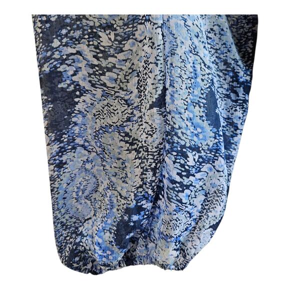 JOIE Women's XL Parisian Paisley Dress Midi Blue Watercolor Chiffon Lined - Picture 4 of 8